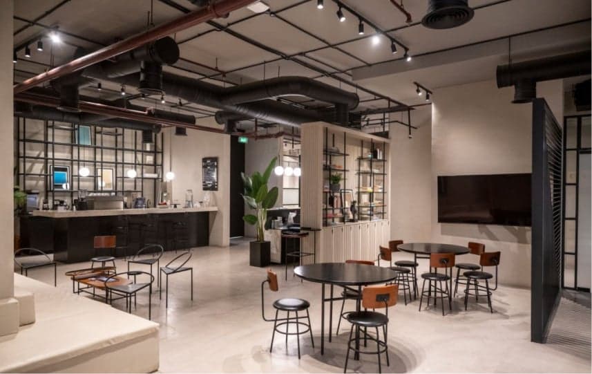 Inspirasi konsep cafe industrial