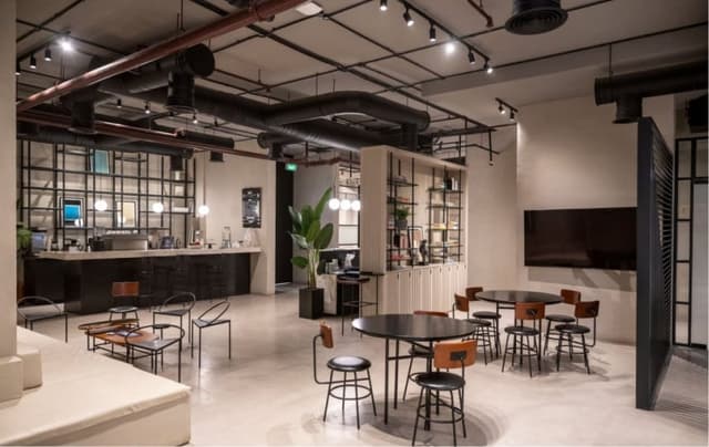 Inspirasi konsep cafe industrial