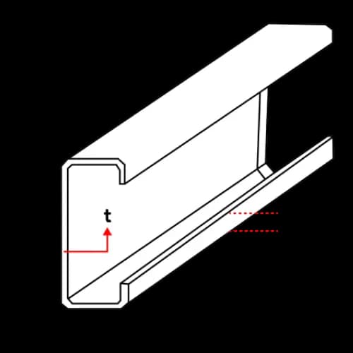 Gambar Spesifikasi Besi CNP 100 x 50 x 3.0mm x 6M [STD, NB]