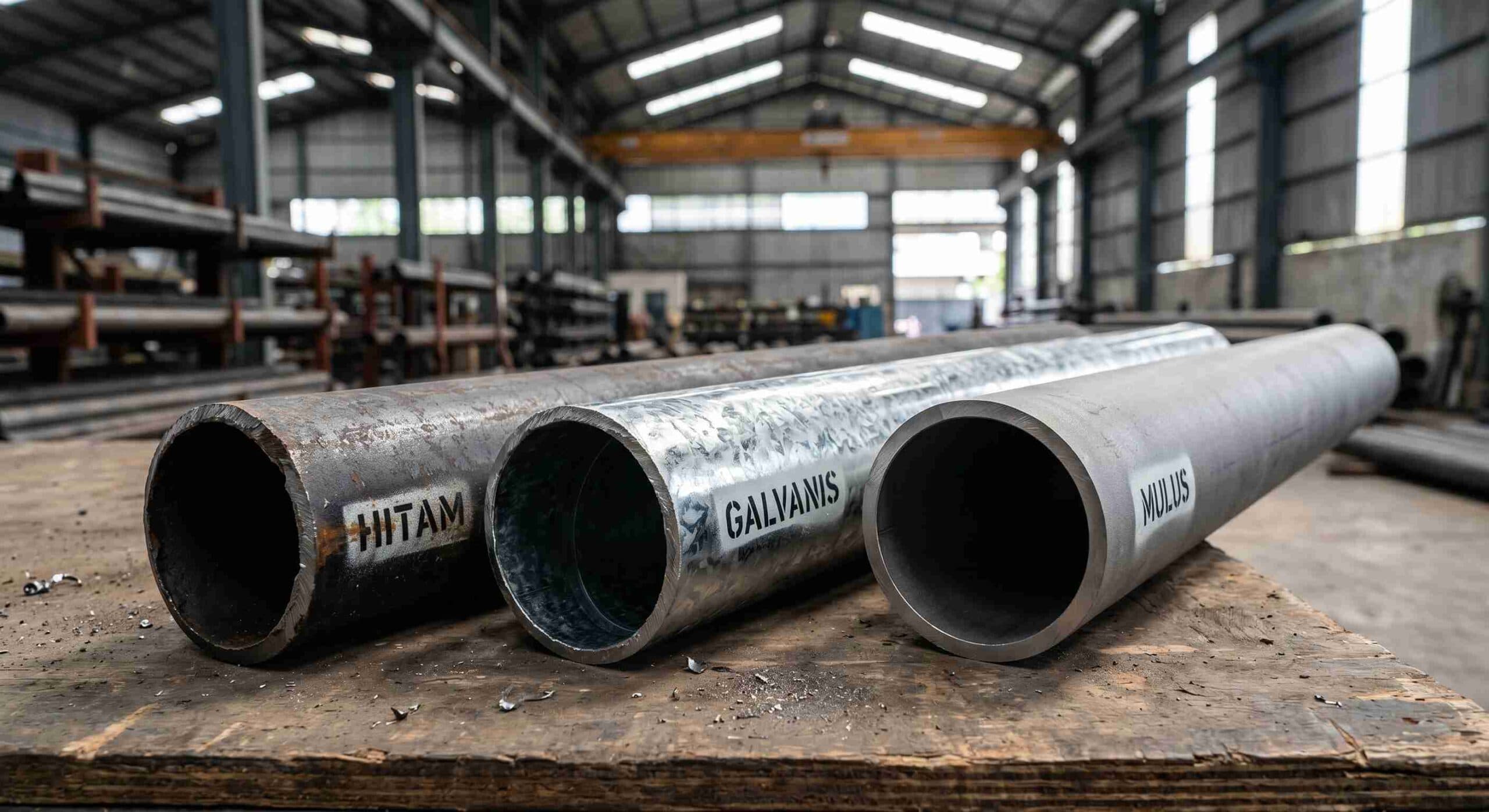 Pipa hitam, pipa galvanis, dan pipa seamless